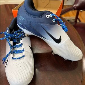 Womens Sz 9.5 Nike Hyperdiamond 4 Elite CZ5917-400 Blue Softball Cleat New Metal